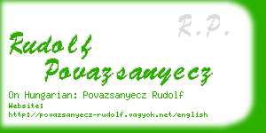 rudolf povazsanyecz business card